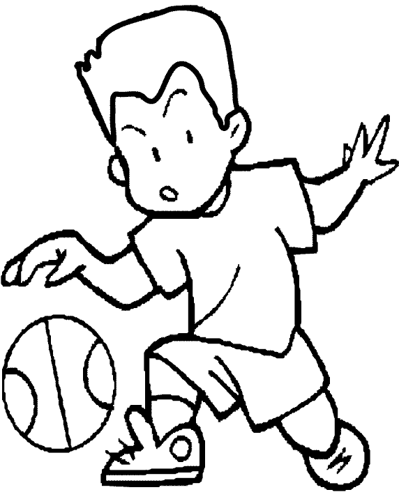 Розмальовки Баскетбол хлопчик, м'яч, спорт, баскетбол
