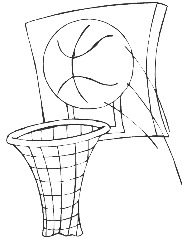 Розмальовки баскетбол м'яч летить в кільце