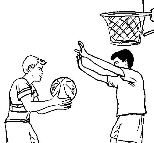 Розмальовки Баскетбол м'яч, кільце, баскетбол, гра, спорт