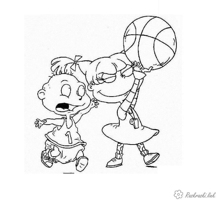 Розмальовки Баскетбол баскетбол, спорт, розфарбування, не дає м'яч