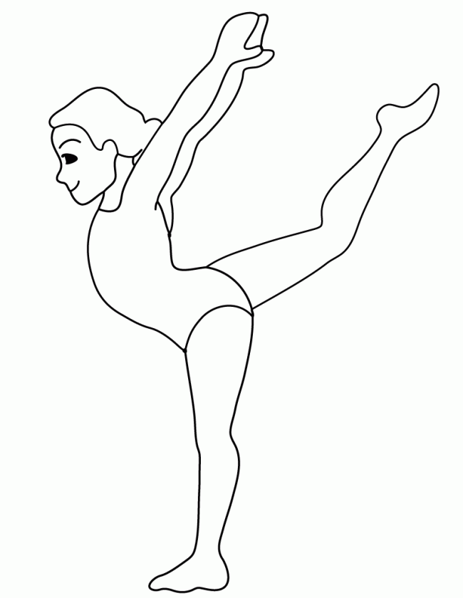 Розмальовки дівчина гімнастика дівчина