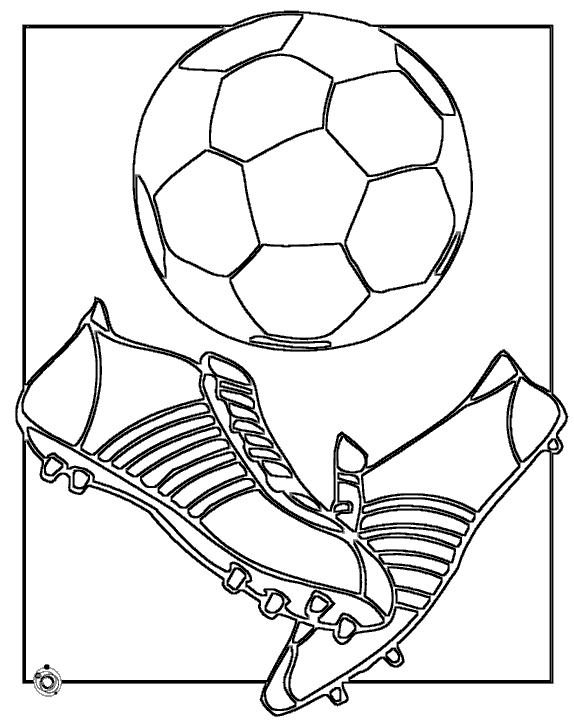 Розмальовки Футбол футбол, бутси, м'яч .раскраскі
