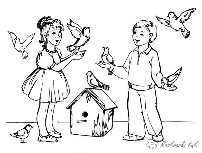 Розмальовки 1 червня день захисту дітей Свято 1 червня День захисту дітей діти голуби