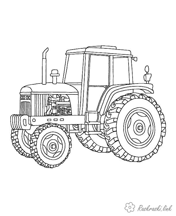 Раскраски Машины трактор