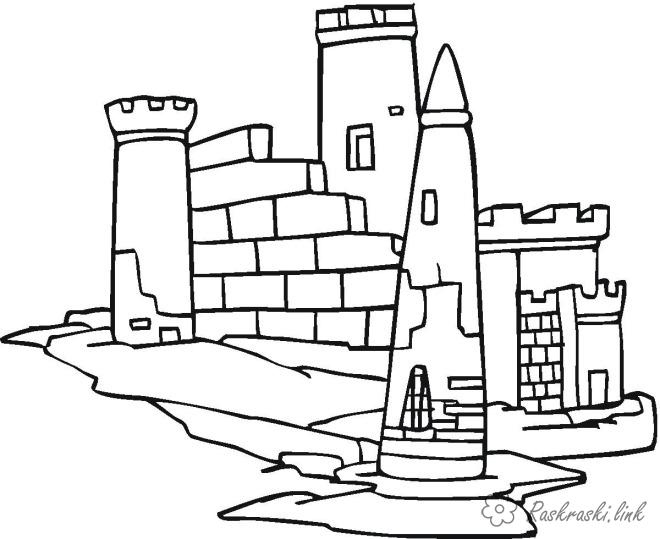 Розмальовки замок Руїни замку