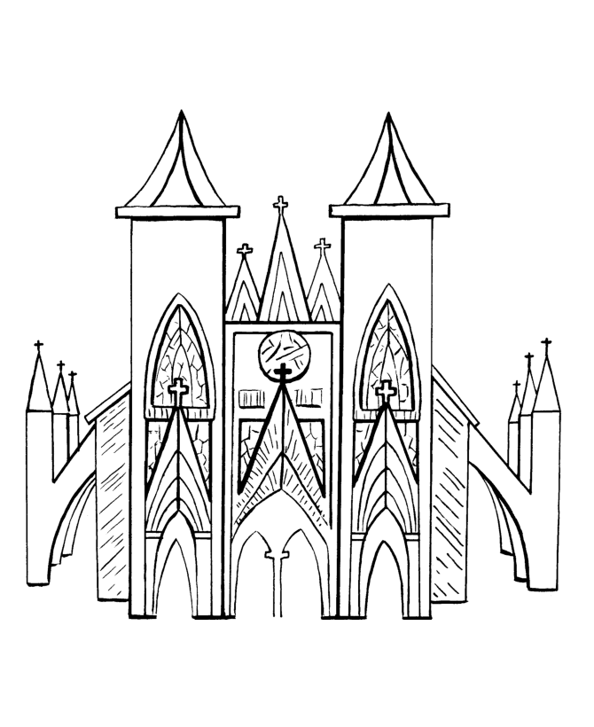 Розмальовки країна подорож Європа країна готика замок церква