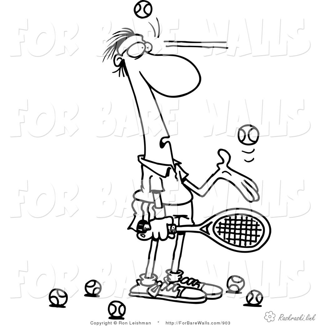 Розмальовки Теніс розмальовки, теніс, сітка, м'ячі