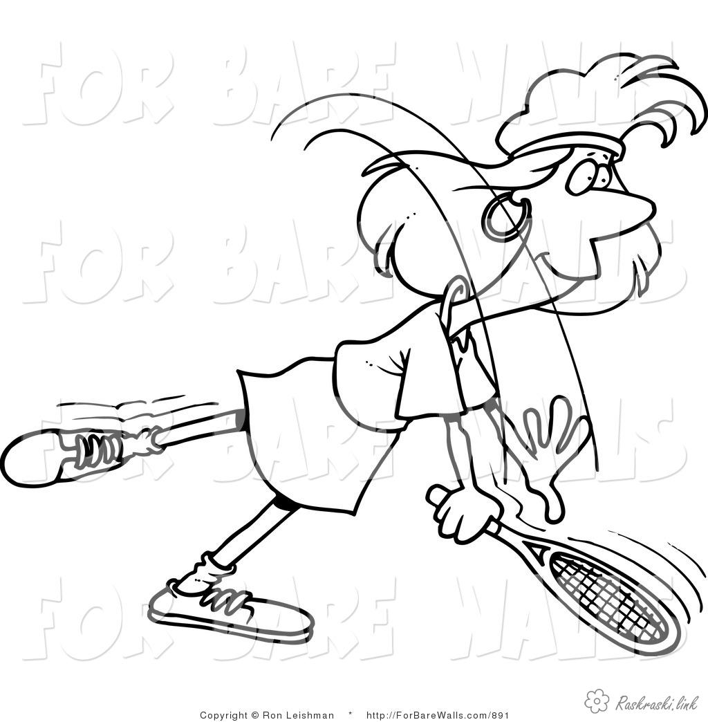 Розмальовки спорт гравець, теніс, спорт, арскарскі