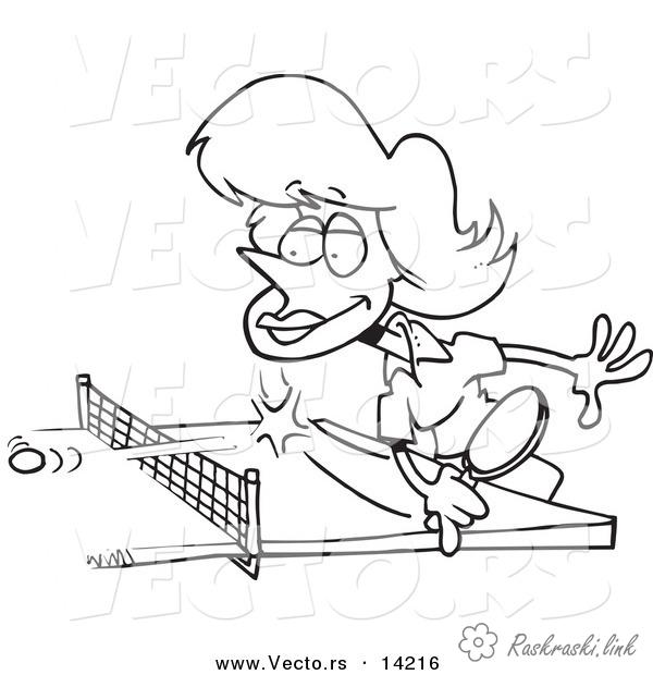 Розмальовки спорт дама грає в теніс