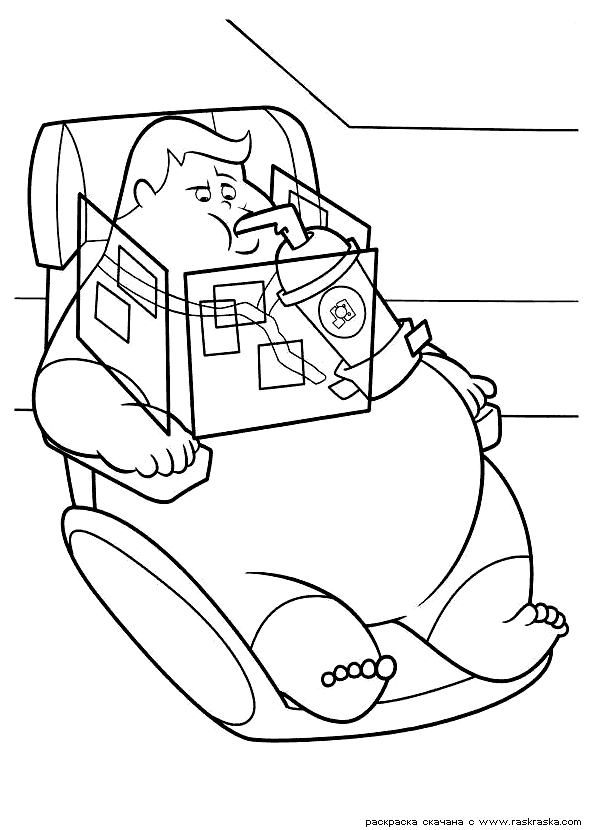 Розмальовки ВАЛЛ-І Розмальовка ВАЛЛ-І, товстий чоловік