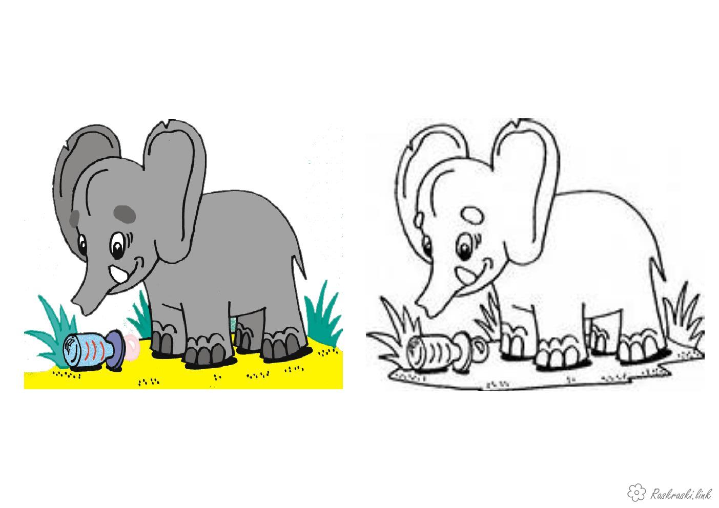 Розмальовки слоненя слоненя