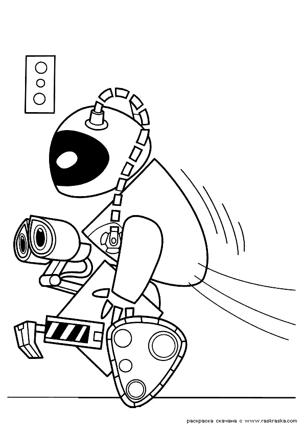 Розмальовки робот ВАЛЛ-Я, робот, верхова їзда