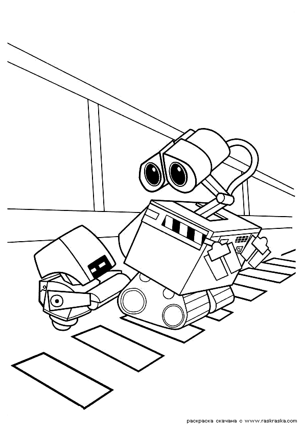 Раскраски ВАЛЛ-И ВАЛЛ-И, маленький робот раскраски