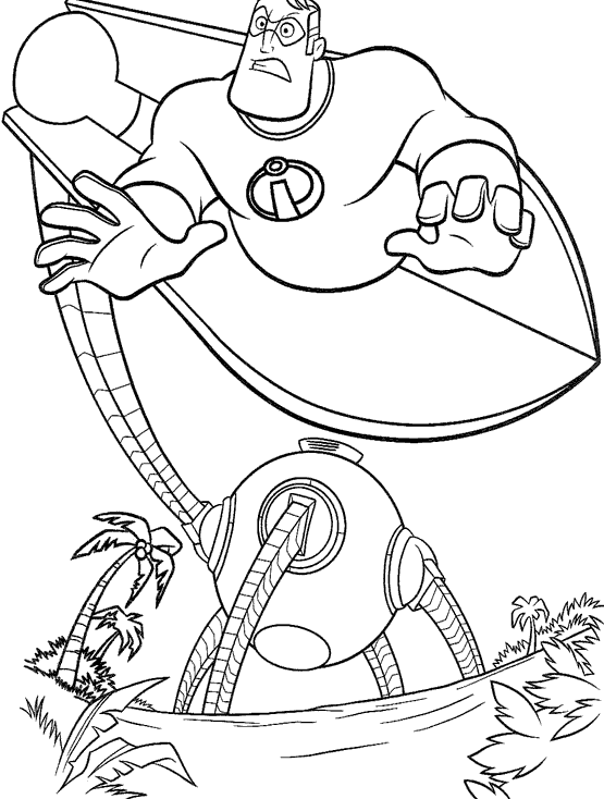 Розмальовки суперсімейка Боб і злий робот