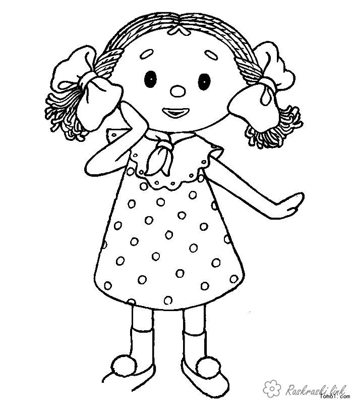 Розмальовки дівчинка Тряпічна лялька