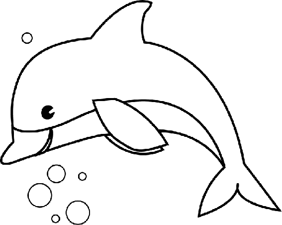 Раскраски Подводный мир дельфин природа подводный мир