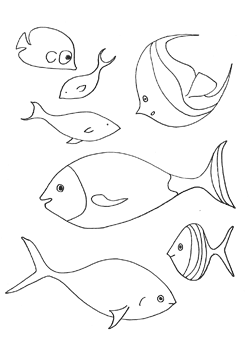 Розмальовки різні природа підводний світ рибка рибки
