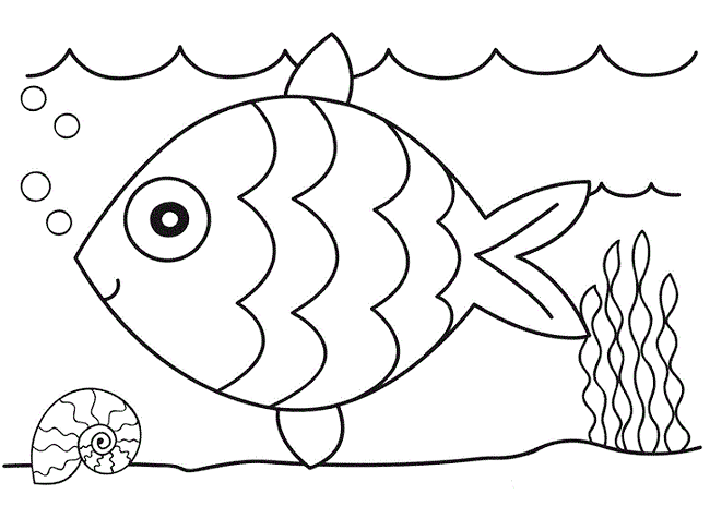Розмальовки рибка рибка в море