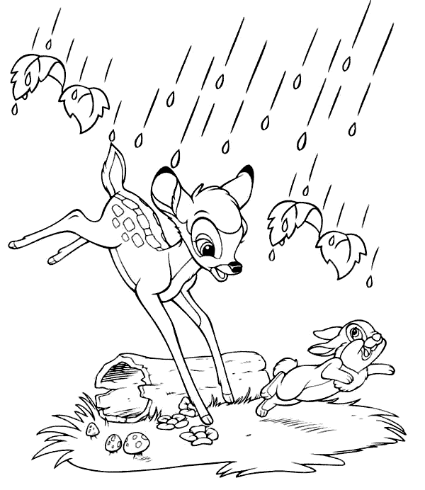 Розмальовки Явища природи природа природне явище дощ олень заєць
