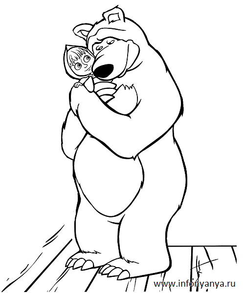 Раскраски Маша и Медведь Раскраска по мультфильму Маша и Медведь, для детей