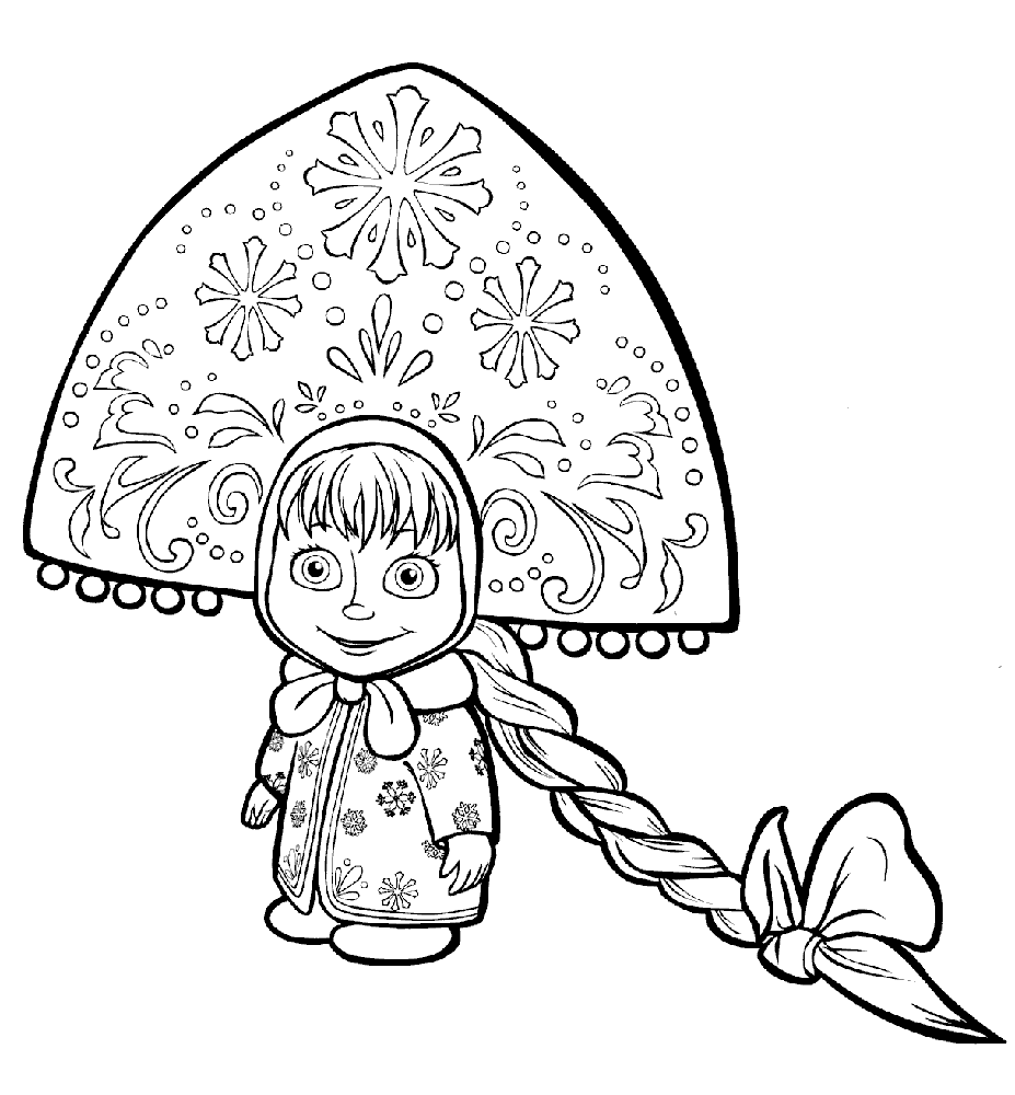 Masha and the Bear Free Coloring pages online print.