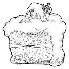 Раскраски Торты и пирожные  раскраска кусок торта под взбитыми сливками