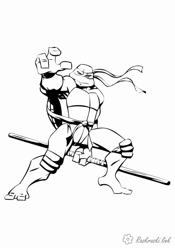 Розмальовки Черепашки ніндзя черепашки ніндзя, розмальовки, розмальовки хлопчикам, teenage mutant ninja turtles, Донателло