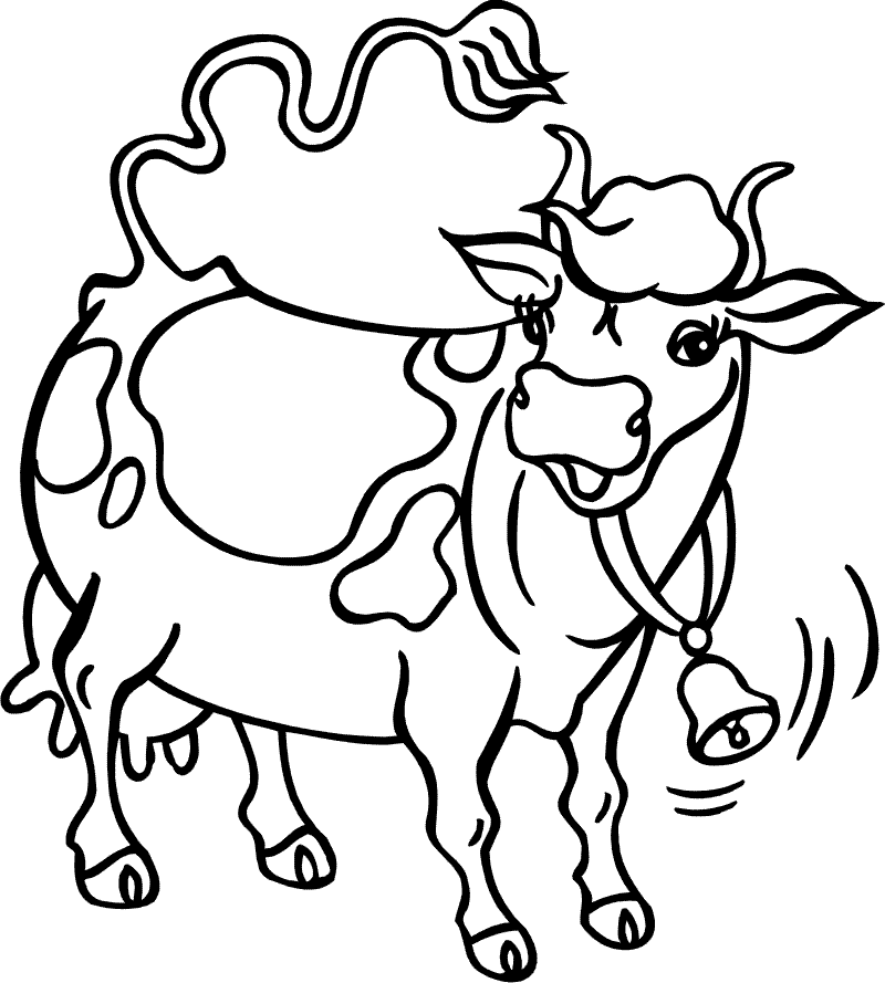 Розмальовки Домашні тварини розфарбування корівка, домашні тварини, безкоштовно, онлайн