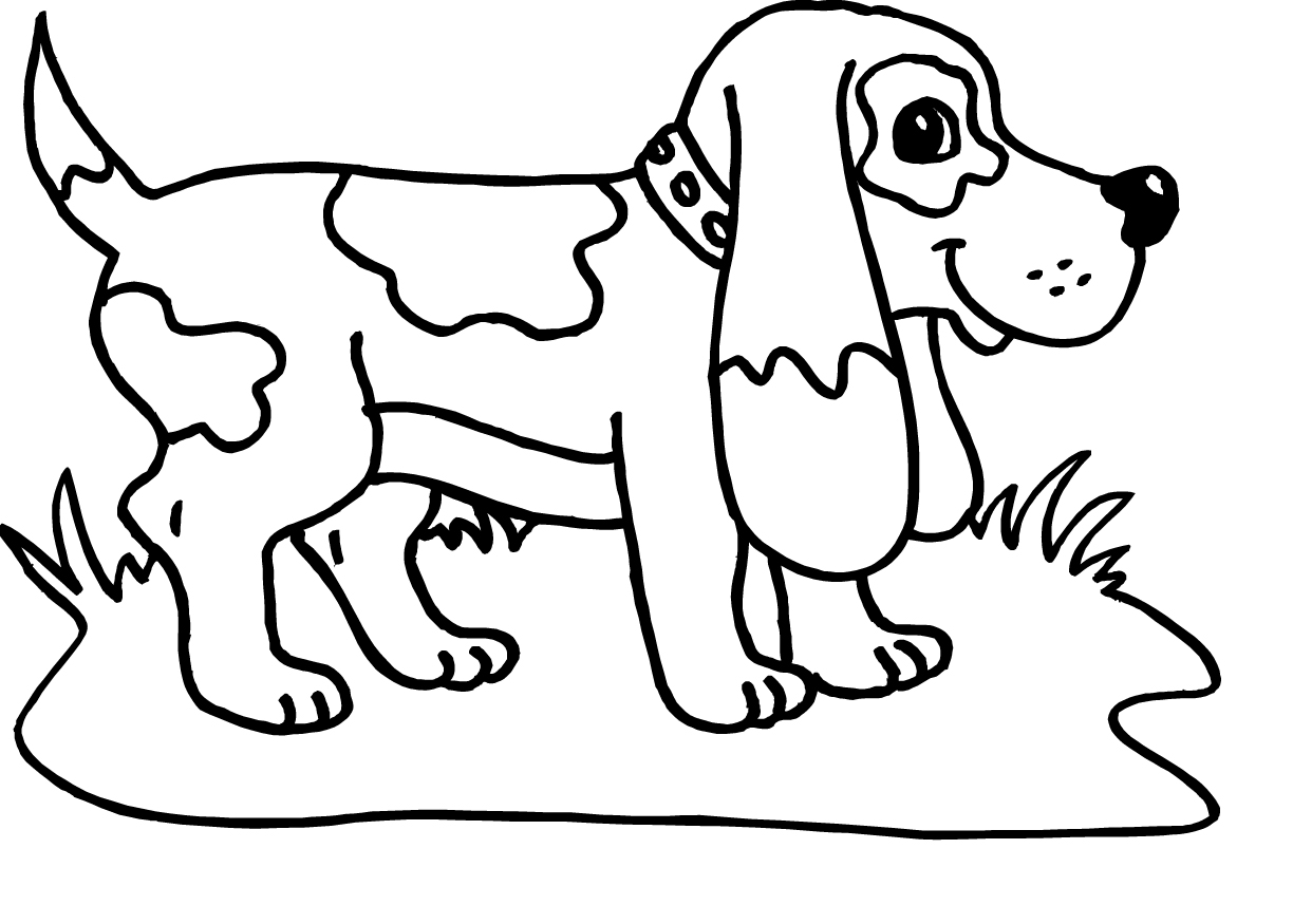 Розмальовки домашні вухата собачка
