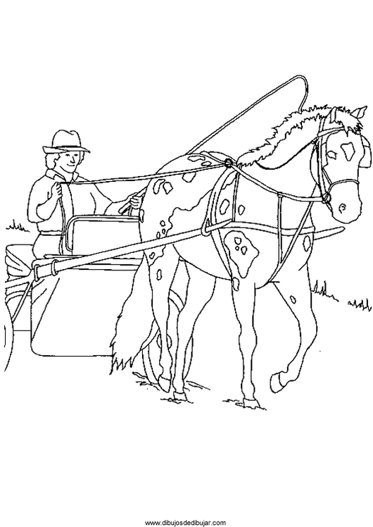 Розмальовки Коні розмальовки для дітей, кінь, віз, лакей