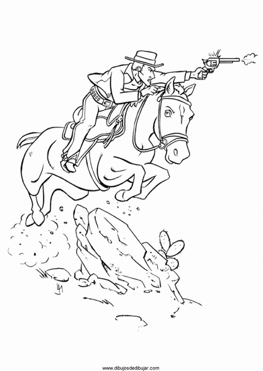 Розмальовки Коні ковбой, коні, розфарбування для детец