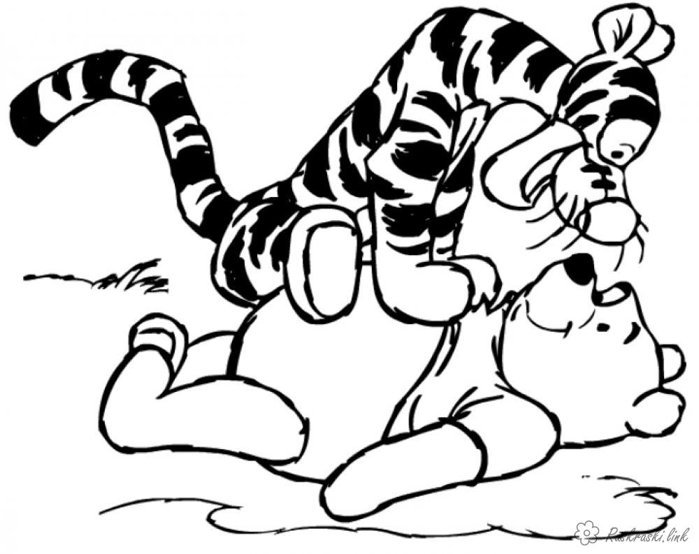 Розмальовки тигра Вінні Пух