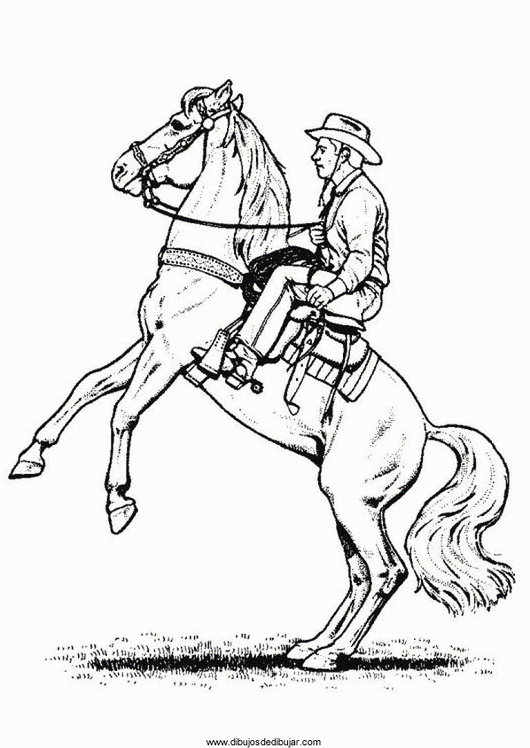Розмальовки Коні розфарбування ковбой на коні, розмальовки, коні