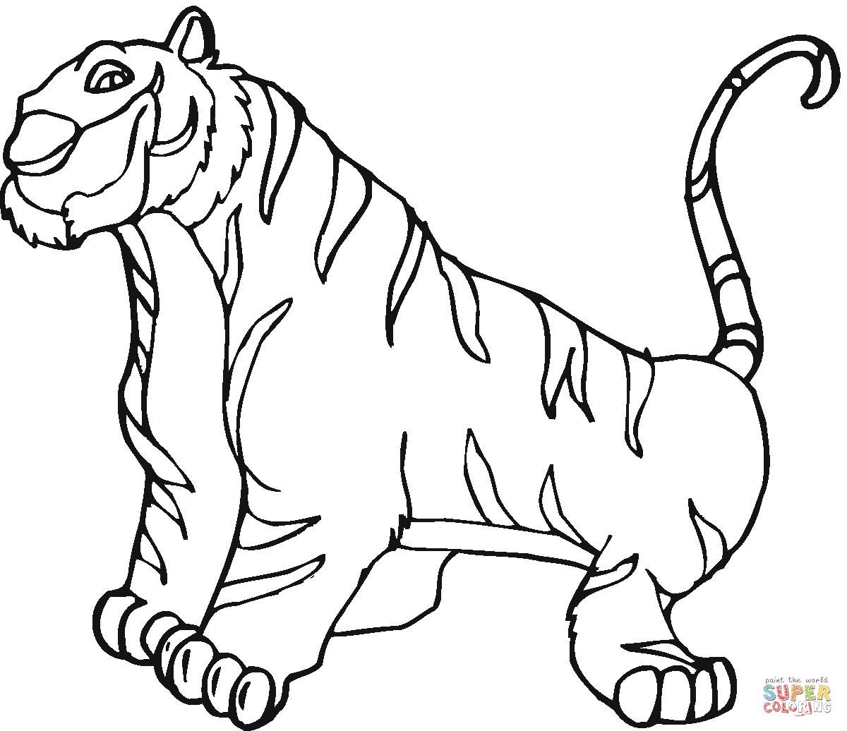 Розмальовки Тигр розмальовки тигр, добрий, для дітей, 