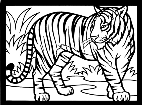 Розмальовки Тигр розмальовки тигр, граціозний, для дітей