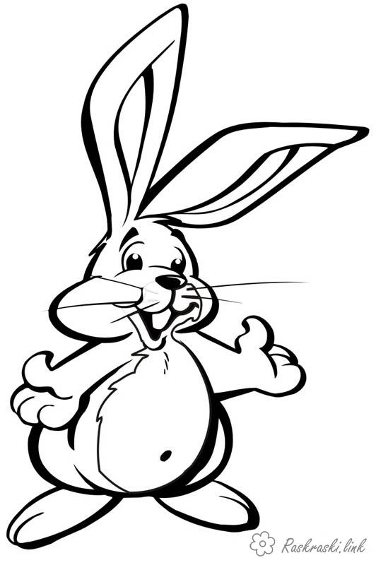 Розмальовки Кролики  заєць, кролик, розмальовки для дітей