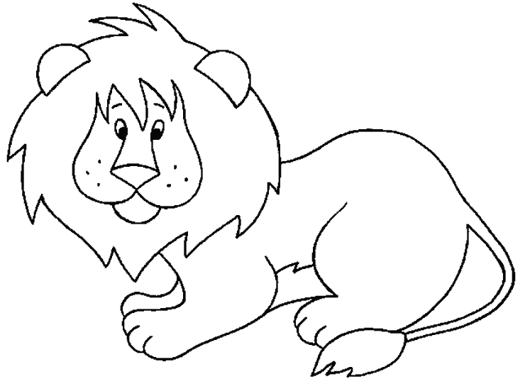 Розмальовки Лев забавний левеня, розмальовки для дітей