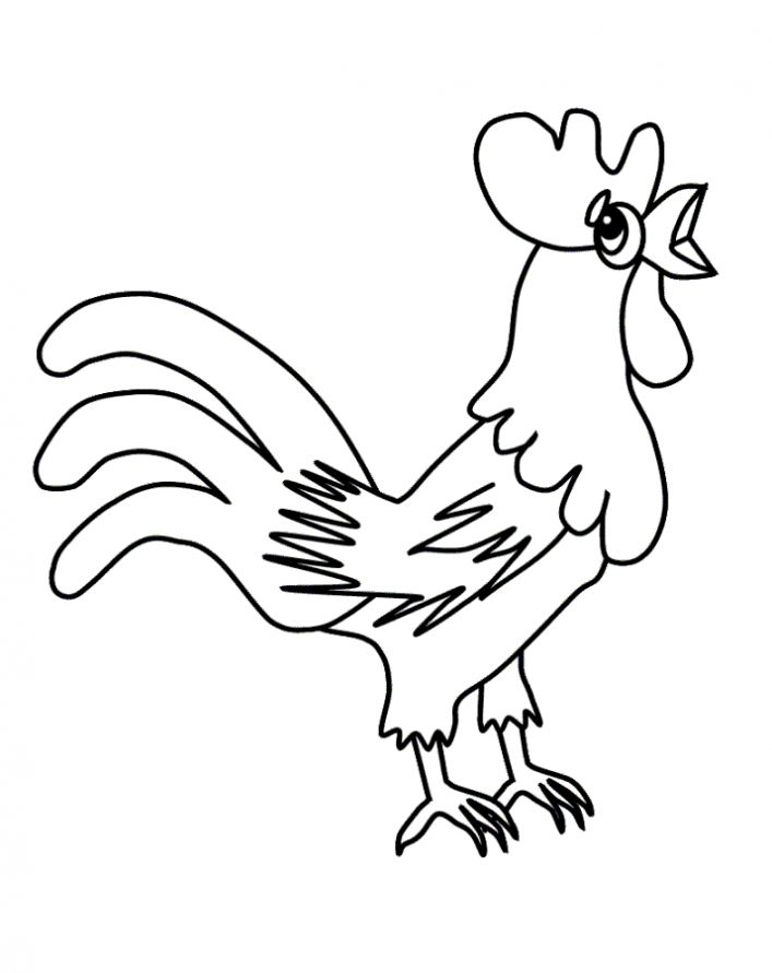 Coloring Hen and Rooster singing rooster coloring pages pages for kids