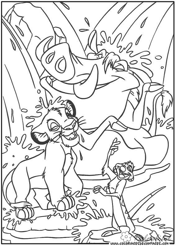Розмальовки лев Сімба, Тімон і Пумба