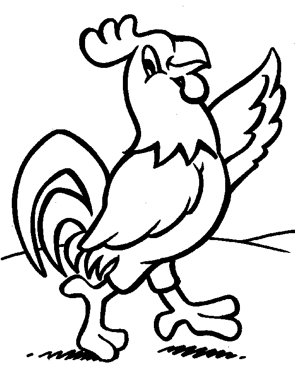 Coloring Hen and Rooster coloring pages Cockerel, good for children