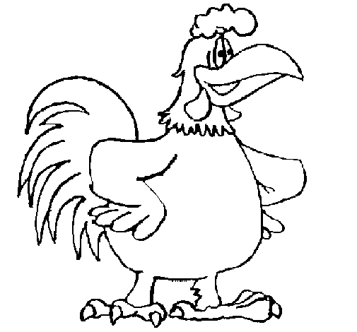 Coloring Hen and Rooster coloring pages cock for kids coloring pages