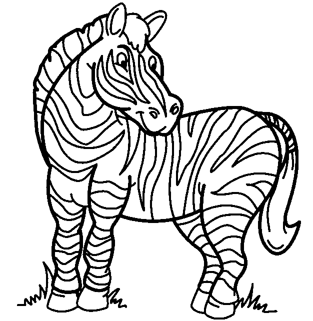 Розмальовки Зебра розфарбування, зебра, тварини, природа