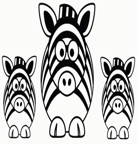 Розмальовки Зебра трьох круті зебри, розфарбування для дітей
