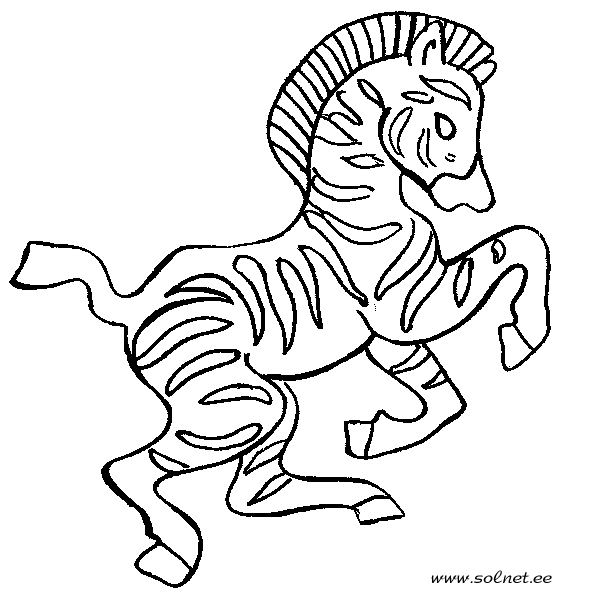 Розмальовки Зебра зебра на дибах, природа, смугасте тварина