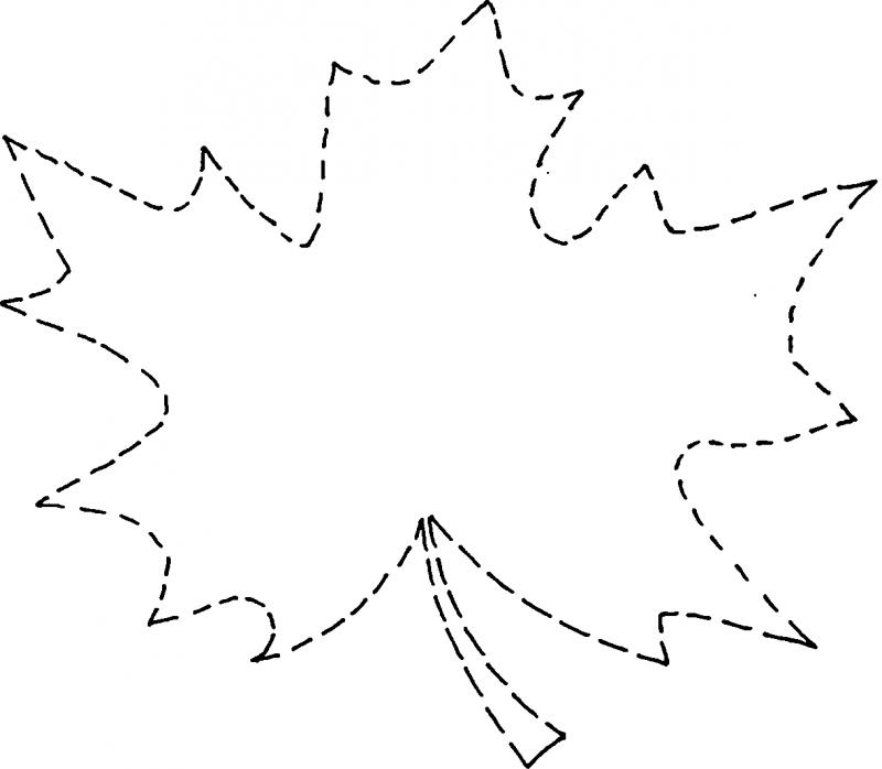 Розмальовки Листя дерев лист клена контур по точкам
