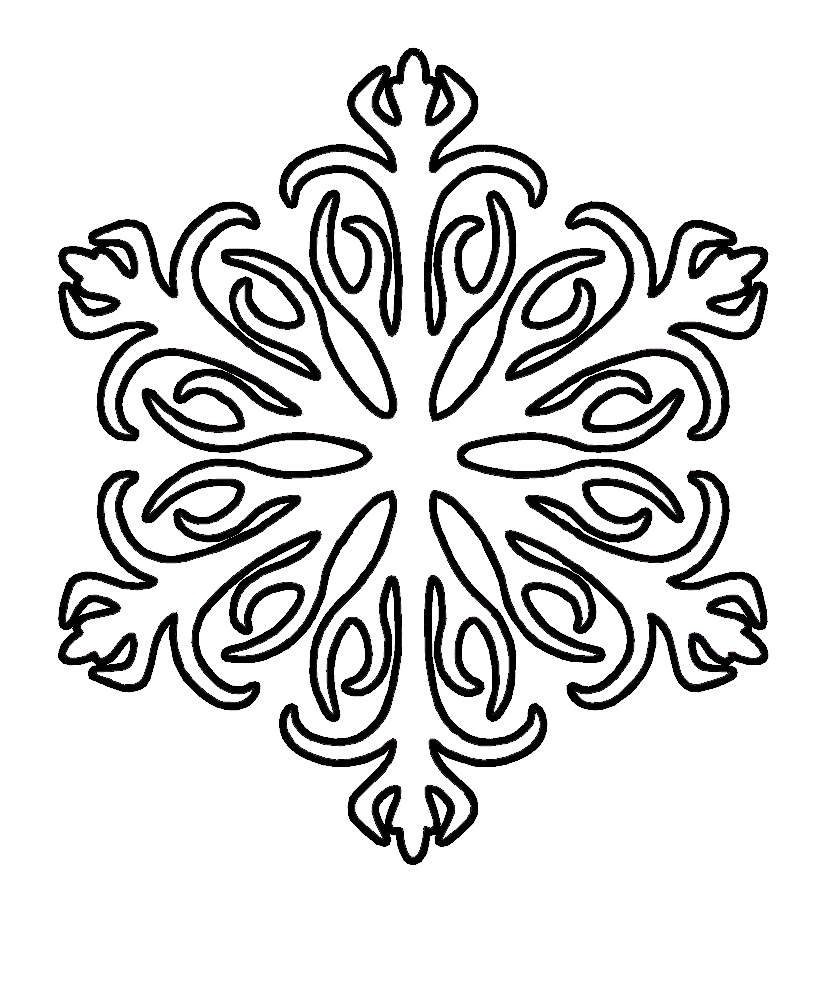 Розмальовки сніжинки 