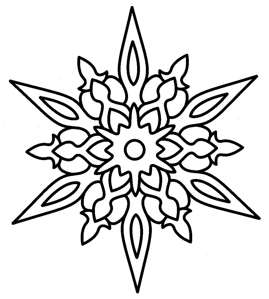 Розмальовки сніжинки контур для вирізання сніжинки в готичному стилі