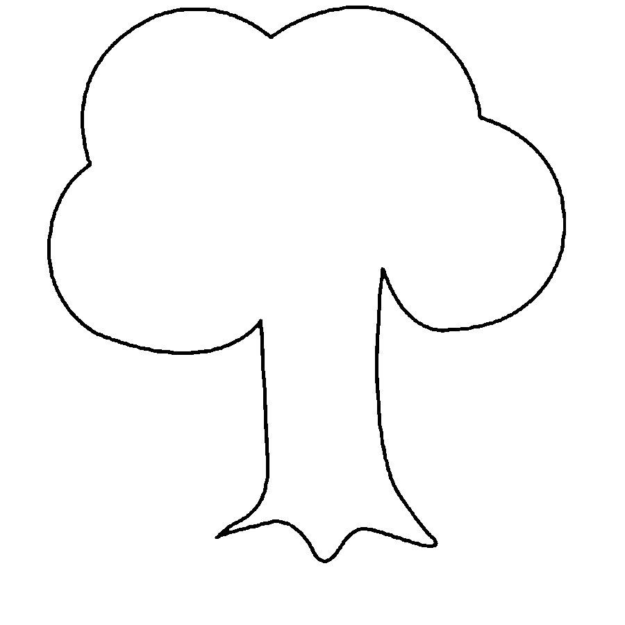 Розмальовки Дерева для вирізання з паперу вирізаємо дерево по лініях
