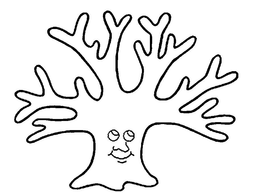 Розмальовки Дерева для вирізання з паперу дерево з особою шаблон