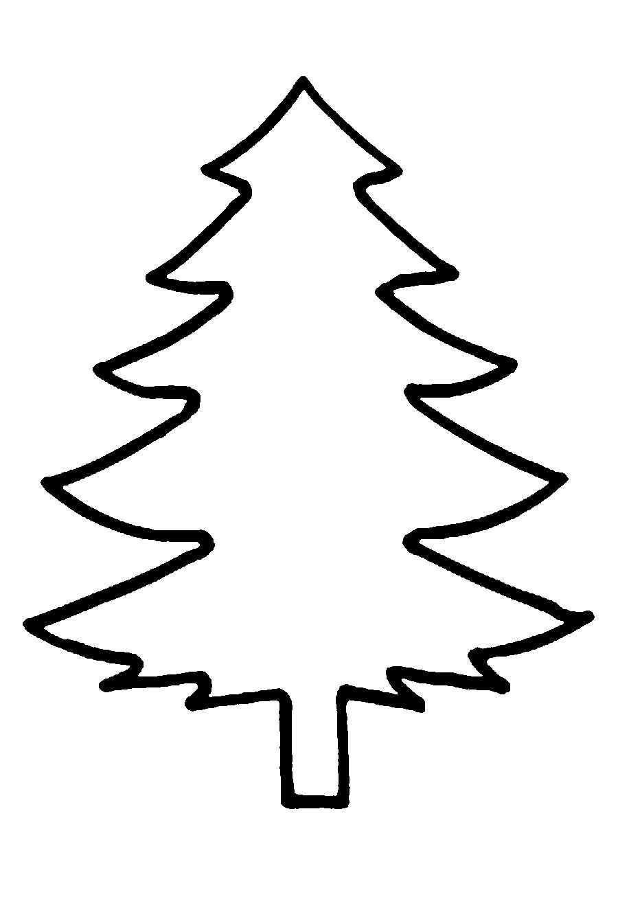 Раскраски Новогодняя елка шаблон для вырезания из бумаги 